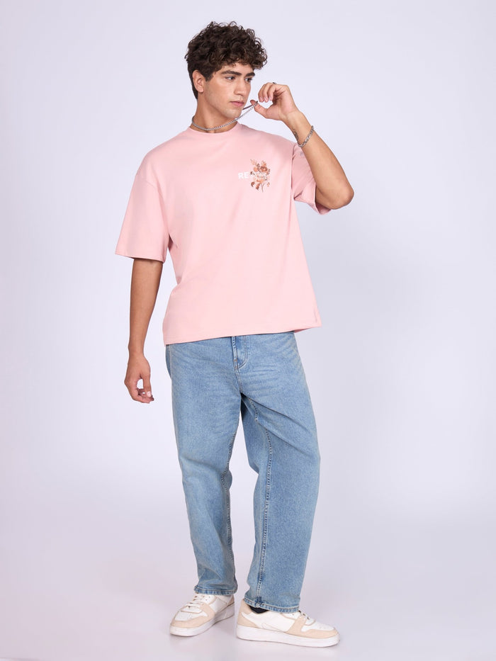 Trace - Revive Printed Loose Fit T-Shirt - Pink