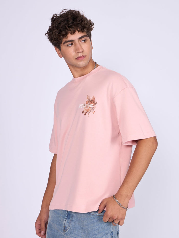 Trace - Revive Printed Loose Fit T-Shirt - Pink