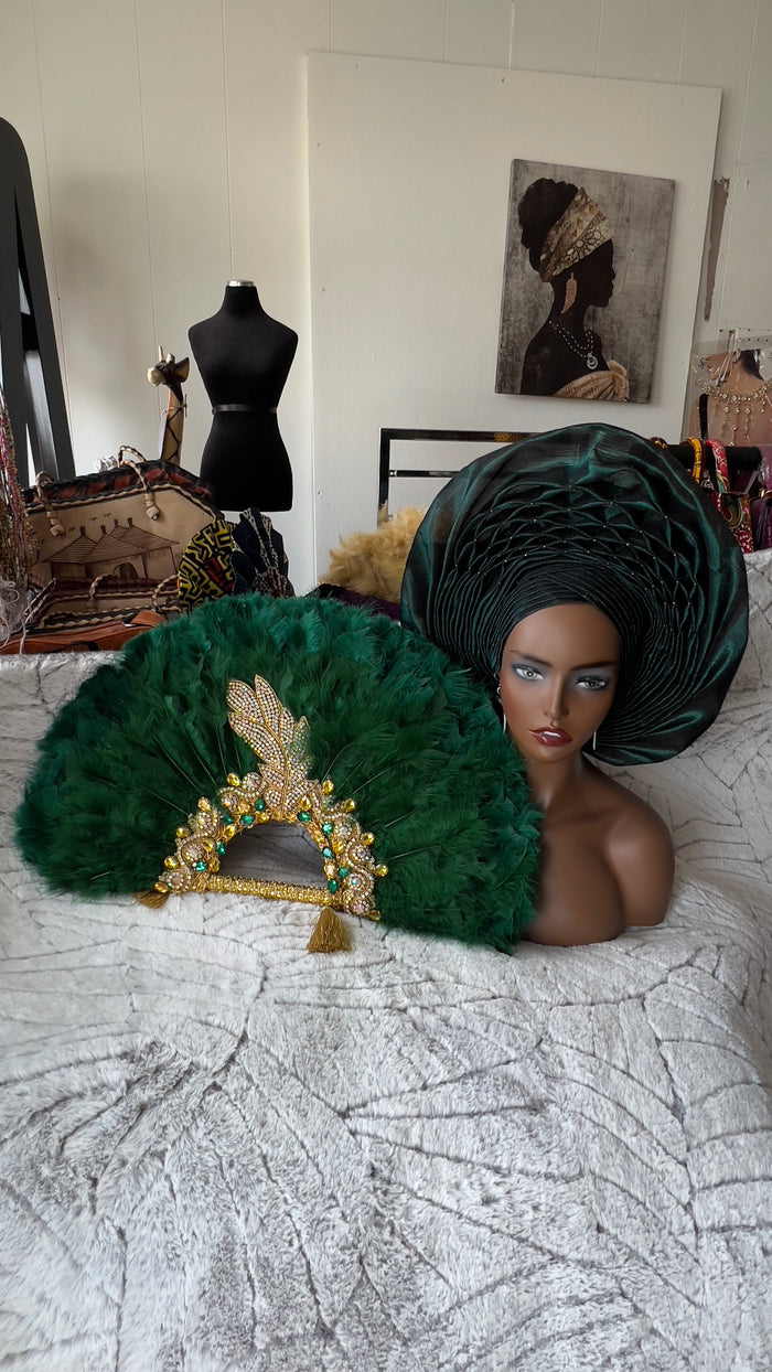 Traditional wedding autogele, pre-tied gele, asooke gele.