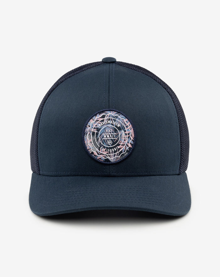 TravisMathew The Patch Floral Trucker Hat Accessories TravisMathew Blue Nights