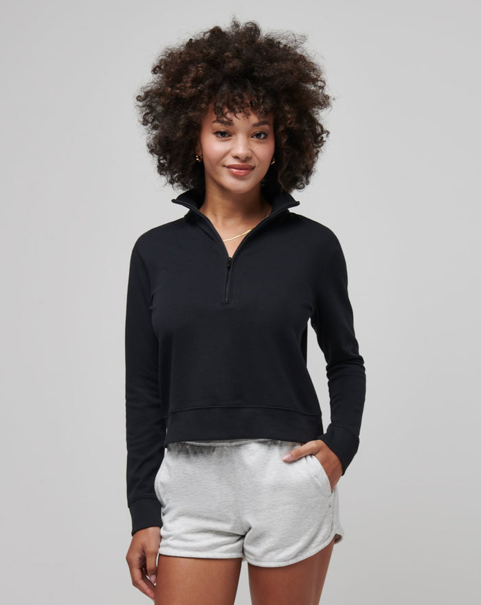 TravisMathew Women's Cloud Fleece Half Zip Apparel TravisMathew Black Medium