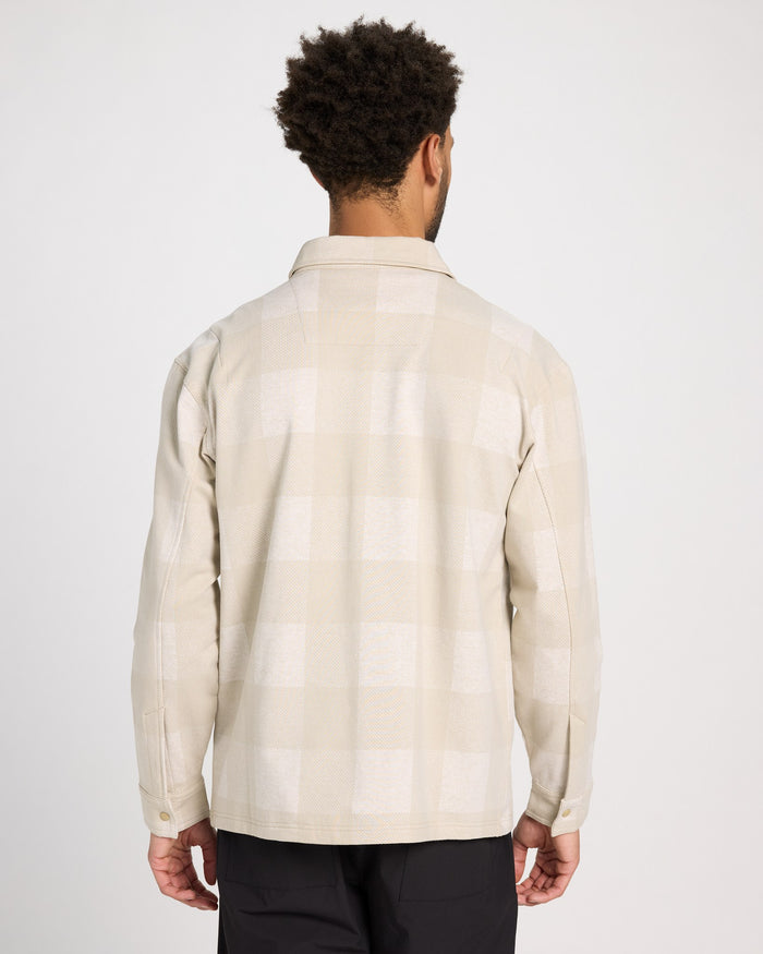 Oatmilk Linen Plaid $|& Glyder Trek Shirt - SOF Back