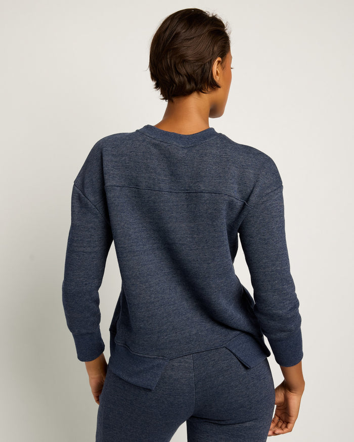 Ink Navy $|& Interval Tri-Blend Fleece Energize Pullover - SOF Back
