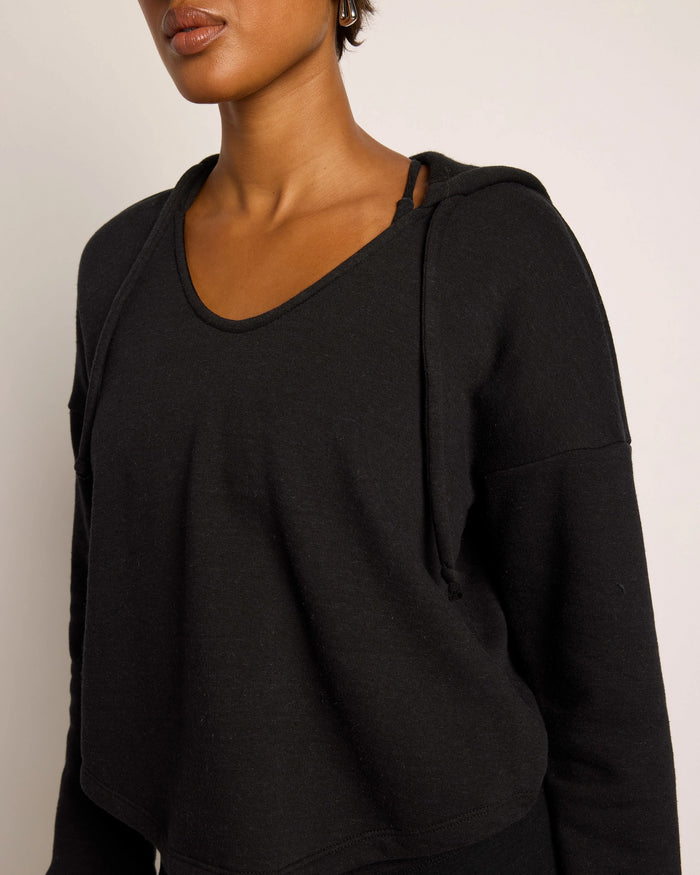 Black $|& Interval Tri-Blend Fleece Graceful Hoodie - VOF Front
