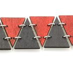 Triangle geometric laser-cut wood bracelet, fifth colorway, made in USA
