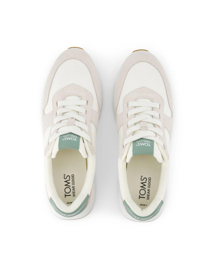 Natural Egret Suede $|& TOMS TRVL LITE Retro Runner Sneaker - Hanger Front