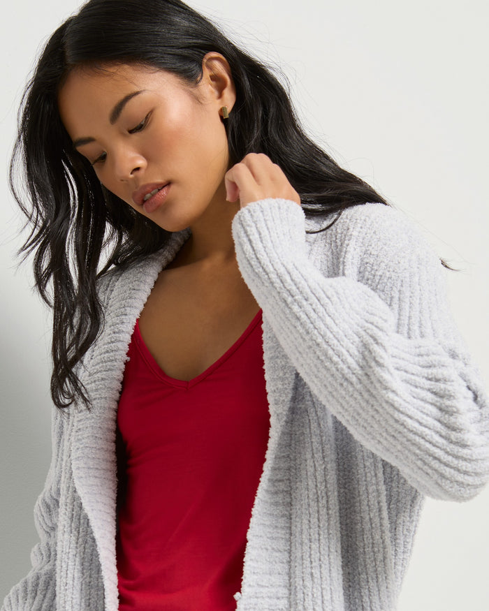 Heather Grey $|& SEAS Twilight Knit Robe - SOF Full Front