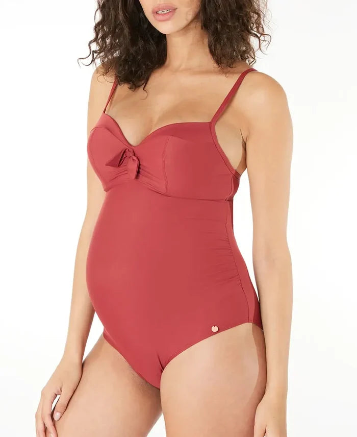 Underwired maternity swimsuit Monaco terracotta