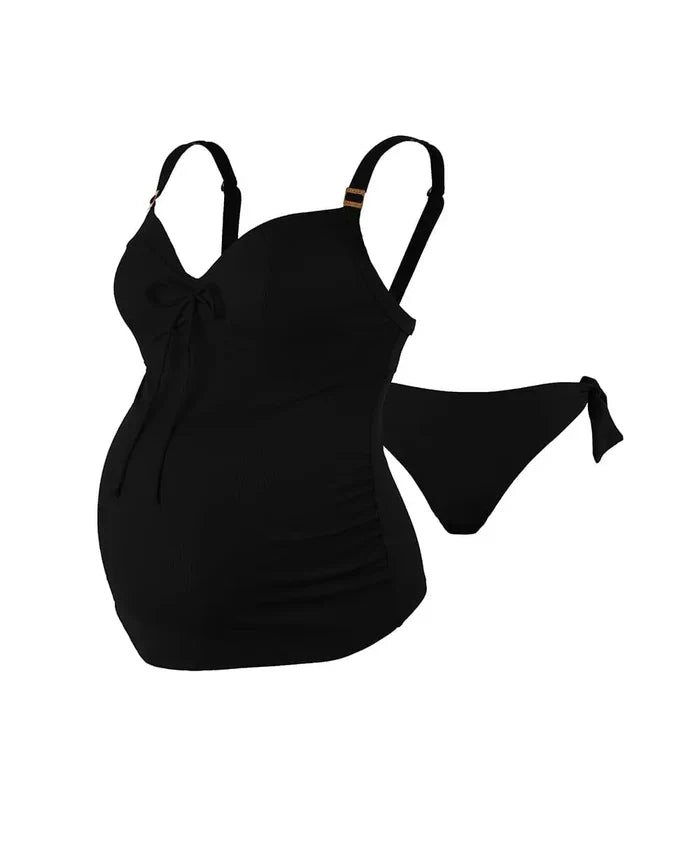 Underwired maternity tankini Porto Vecchio black