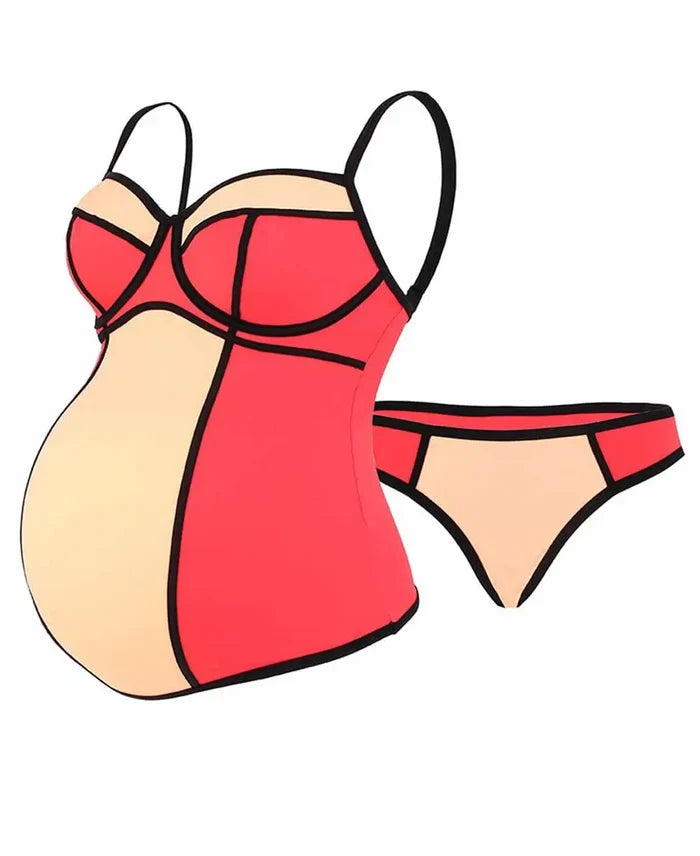 Underwired maternity tankini Rosy passion