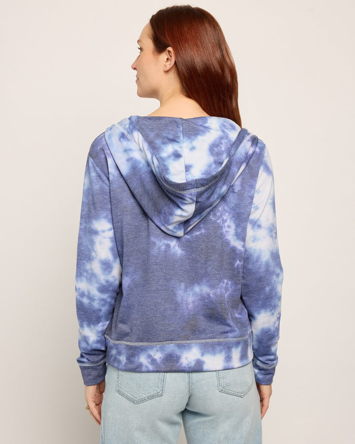 Blue Printed Tie Dye $|& SEAS Union Square Tie Dye French Terry Zip - SOF Back