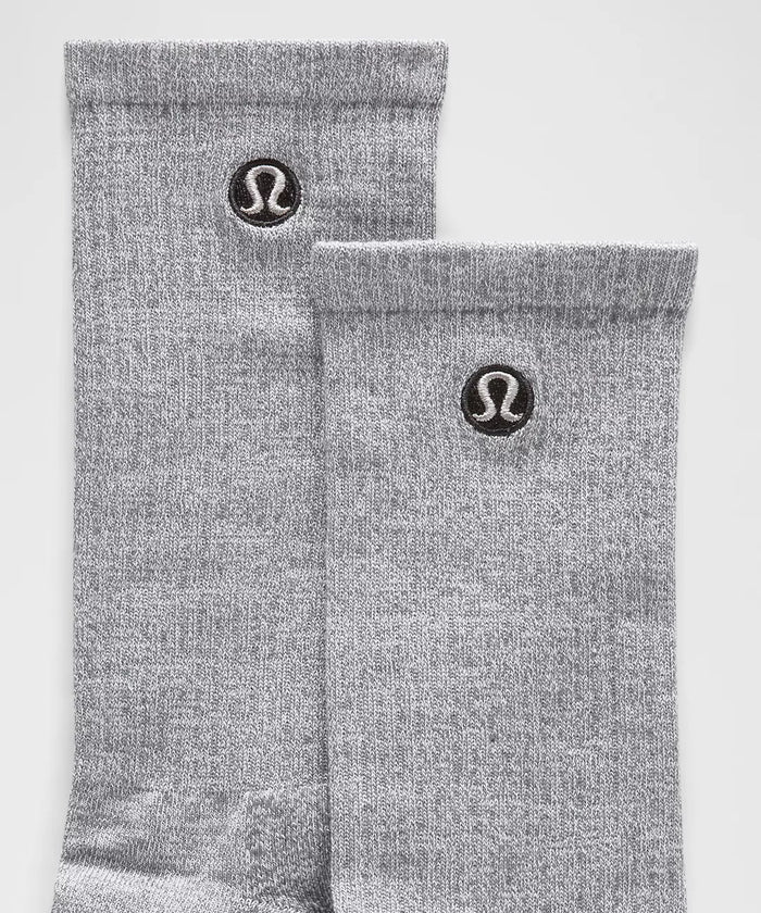 Calcetas largas Lululemon con punta sin costuras y puño elástico #color_LL White/Heathered Core Light Grey/Black