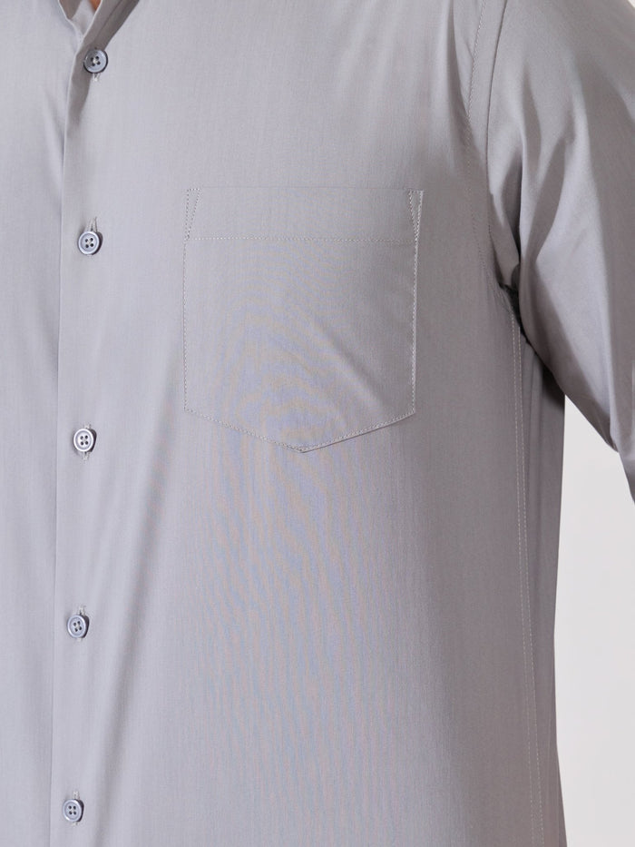 Valerius - Trim Fit Poplin Shirt - Grey