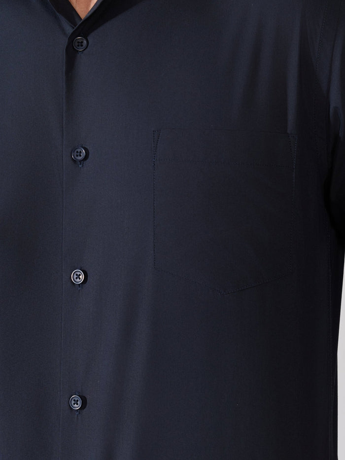 Valerius - Trim Fit Poplin Shirt - Navy Blue