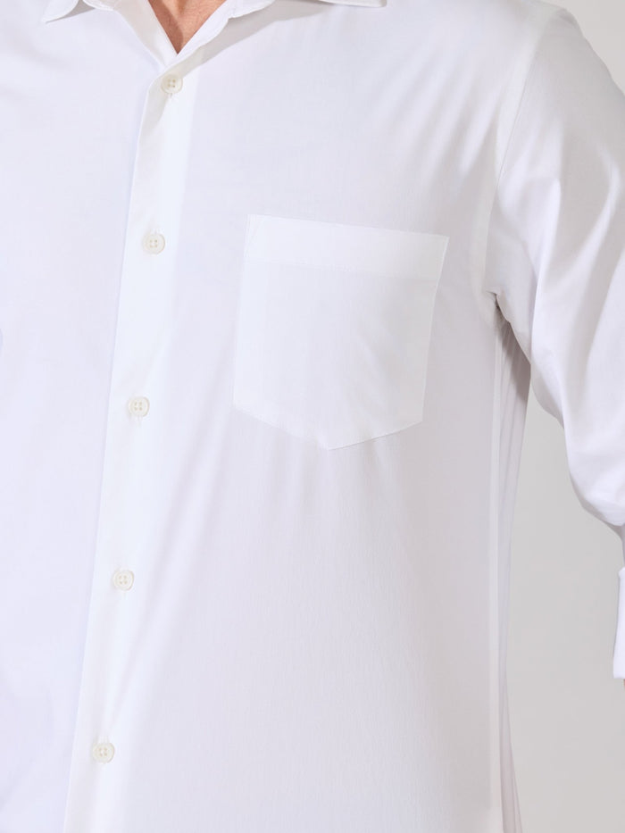 Valerius - Trim Fit Poplin Shirt - White