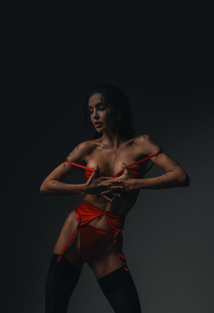Valessa Scarlett Red garter belt