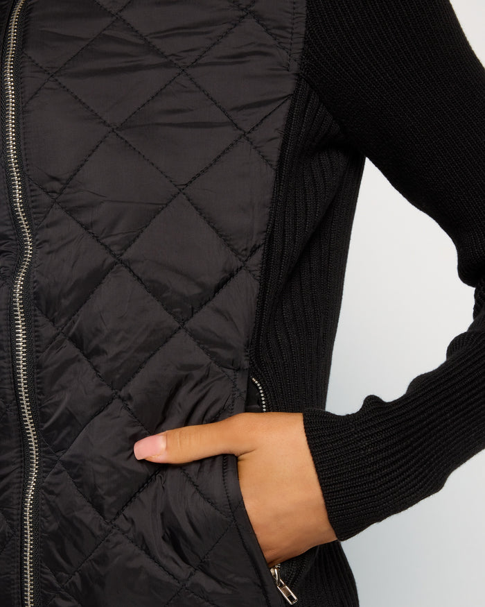 Black $|& Herizon Valley Mixed Media Jacket - SOF Full Front