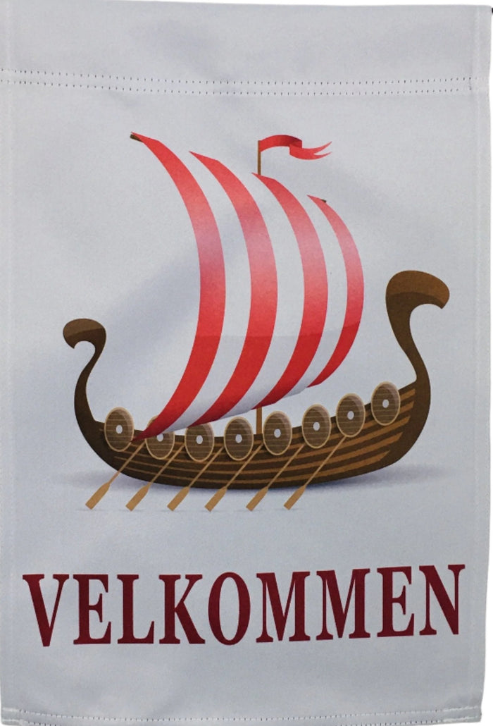 Velkommen Viking ship garden flag