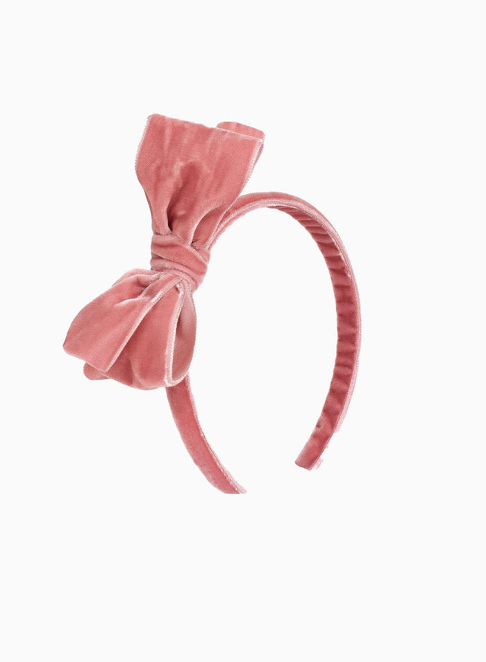 Lily Rose Alice Bands Velvet Big Bow Alice Band in Blush