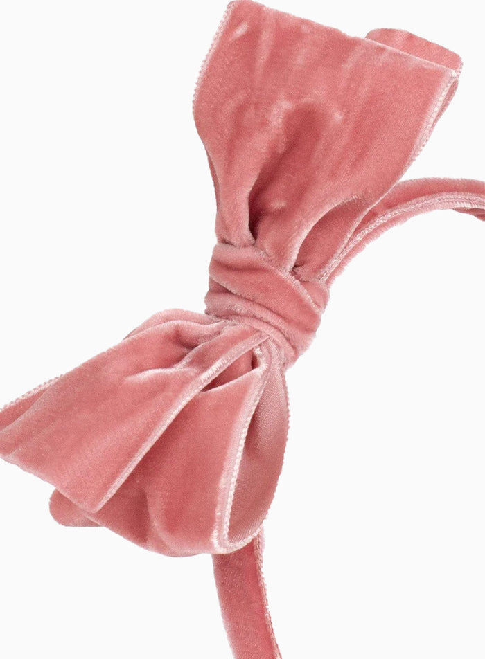 Lily Rose Alice Bands Velvet Big Bow Alice Band in Blush