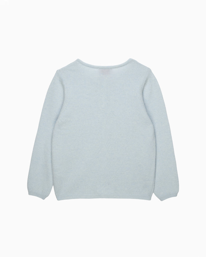 Confiture Cardigan Velvet Bow Cardigan in Pale Blue