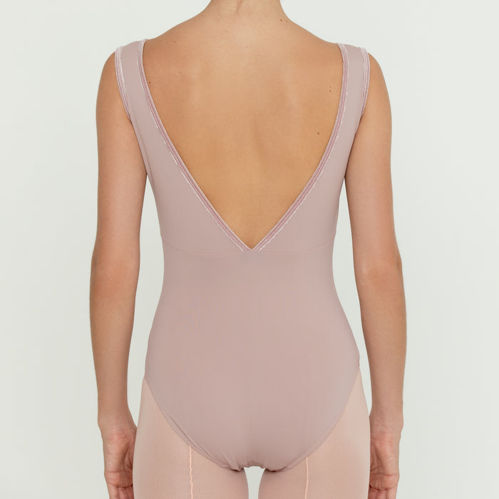 Velvet Trim Leotard ANTIQUE ROSE