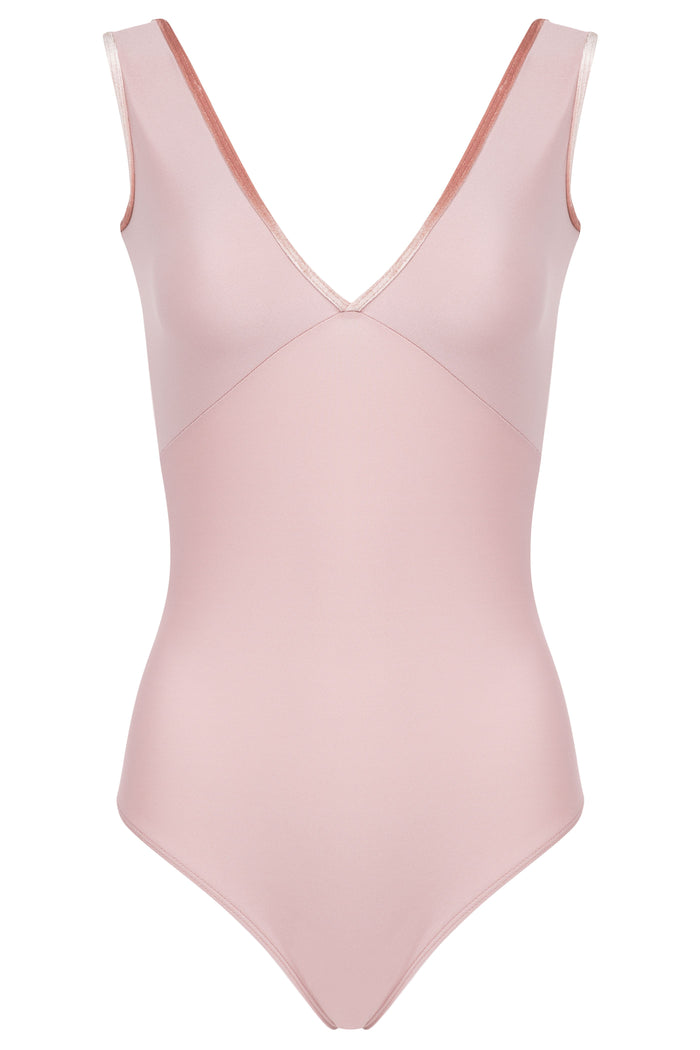Velvet Trim Leotard ANTIQUE ROSE