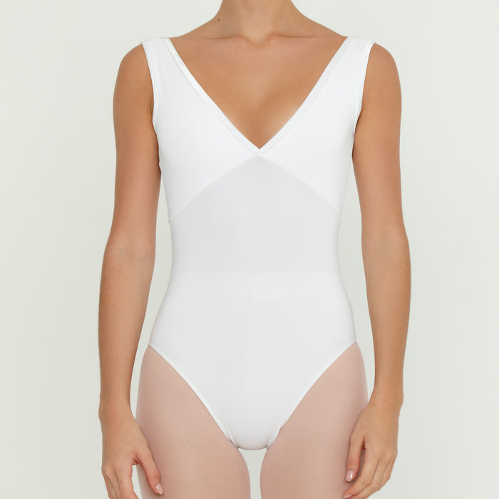Velvet Trim Leotard WHITE