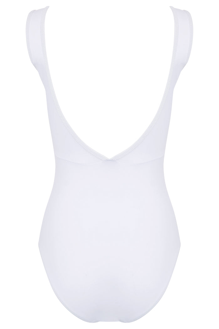 Velvet Trim Leotard WHITE