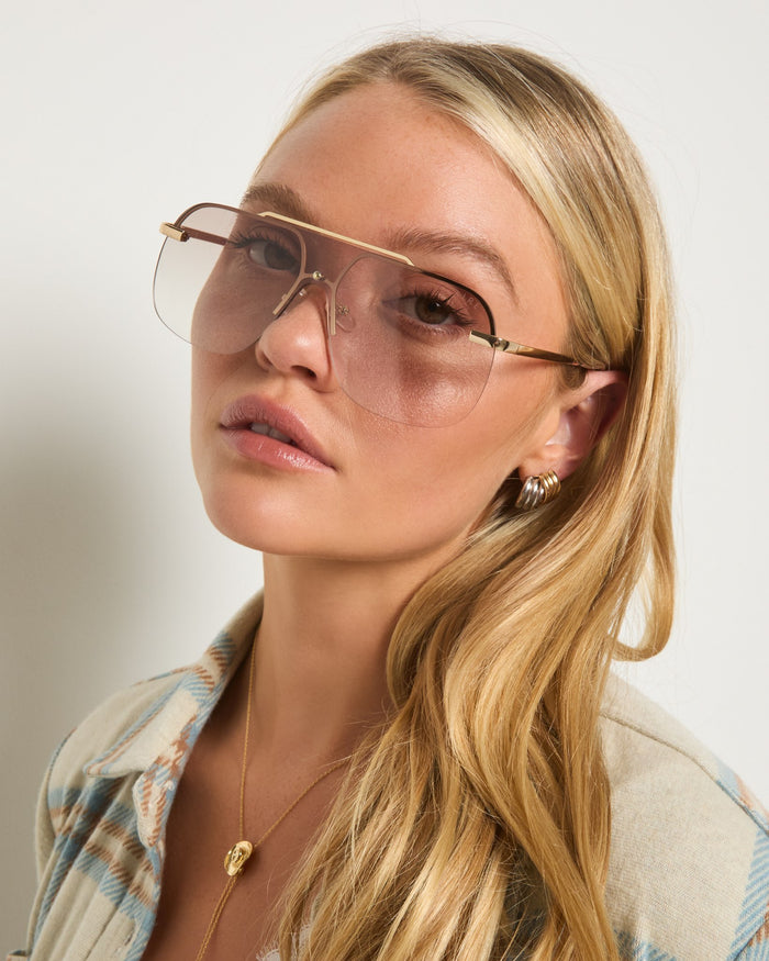 Bright Gold/Light Brown $|& AIRE Venatici Sunglasses - SOF Side