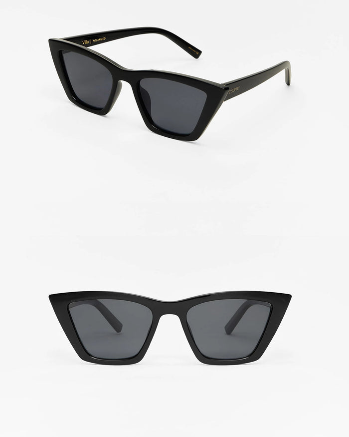 Polished Black/Grey $|& Z Supply Villa Polarized Sunglasses - VOF Detail