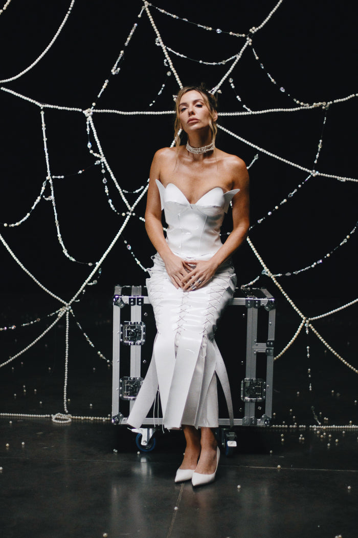 Violina White corset for YULIA NELSON