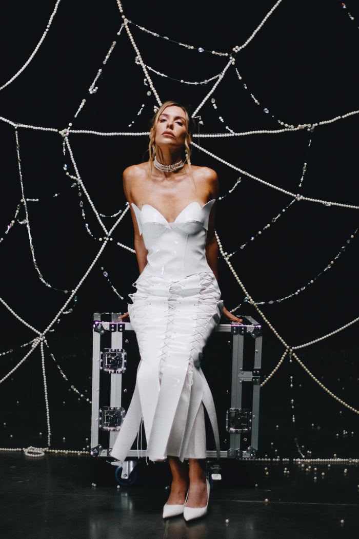 Violina White corset for YULIA NELSON
