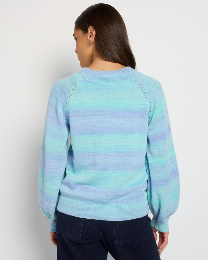 Indigo Haze $|& SEAS Virgo V-Neck Sweater - SOF Back