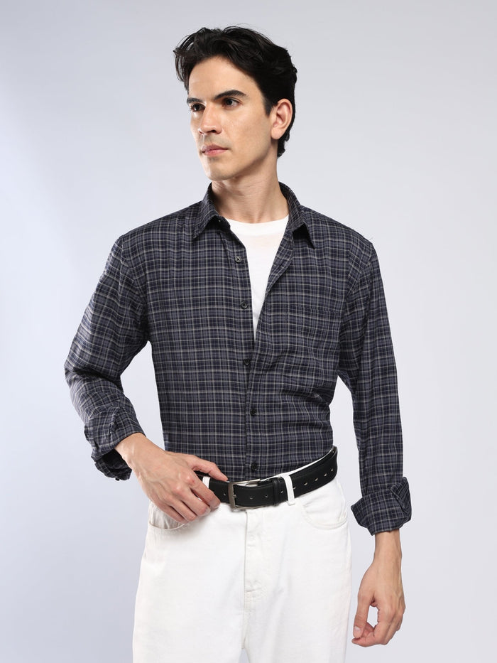 Vololo - Relaxed Fit Checks Shirt - Blue