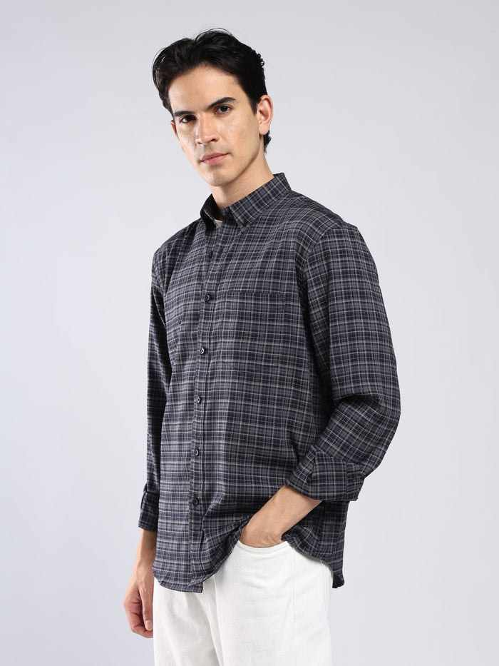 Vololo - Relaxed Fit Checks Shirt - Blue