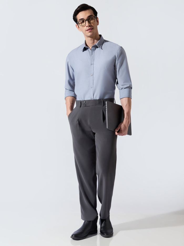 Men's Relaxed Fit Plain Shirt - Airforce Blue