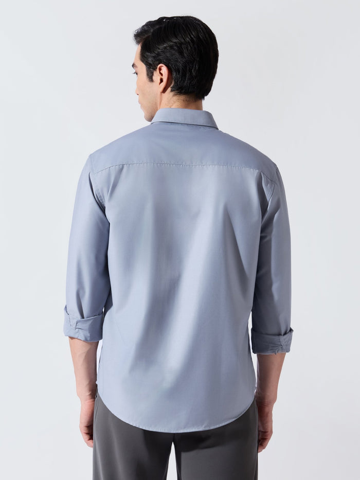 Men's Relaxed Fit Plain Shirt - Airforce Blue