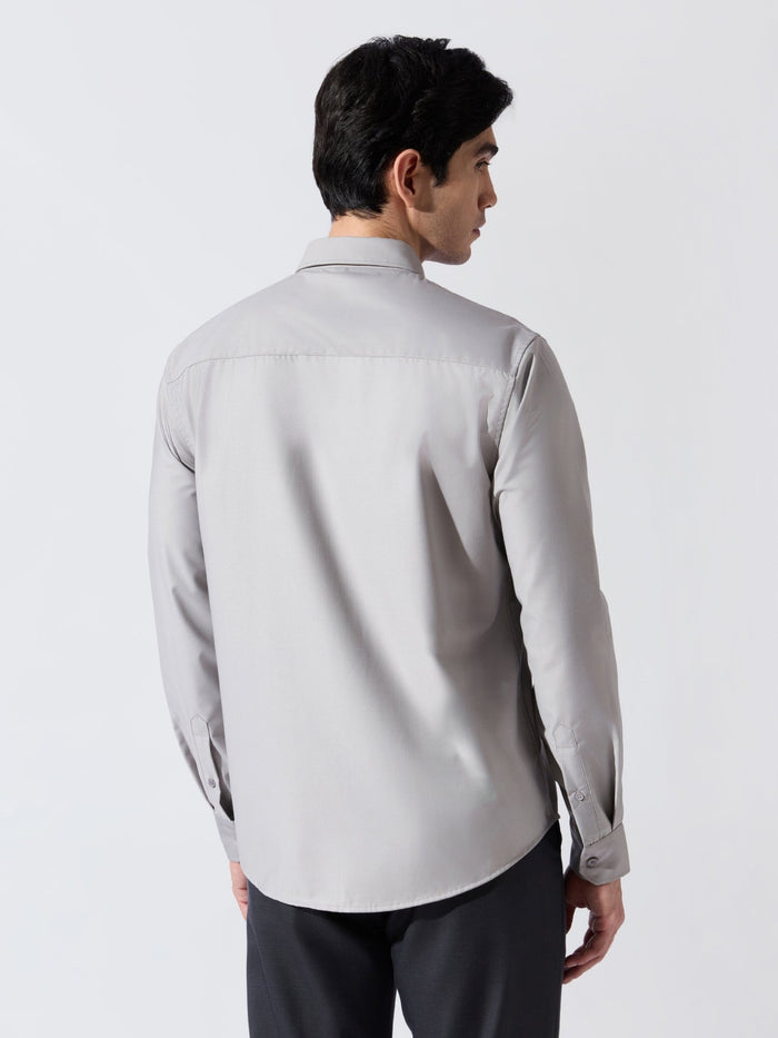 Vosha - Relaxed Fit Plain Shirt - Light Grey