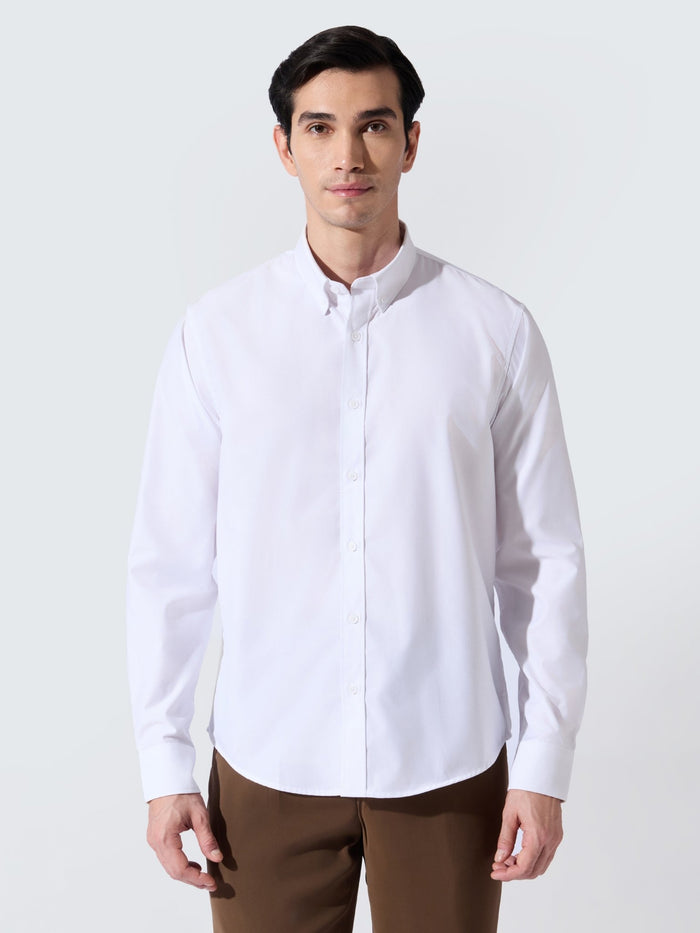 Vosha - Relaxed Fit Plain Shirt - White