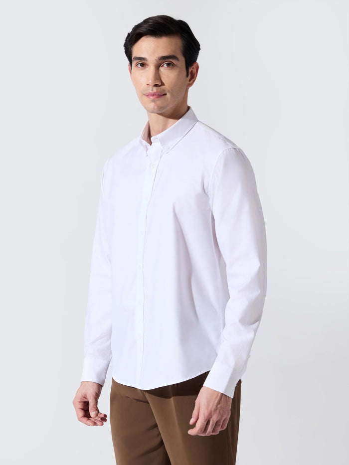 Vosha - Relaxed Fit Plain Shirt - White