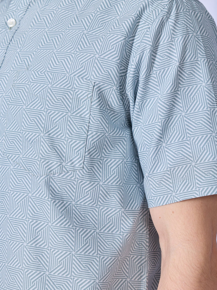 Vovomo - Half Sleeve Printed Shirt - Ocean Blue