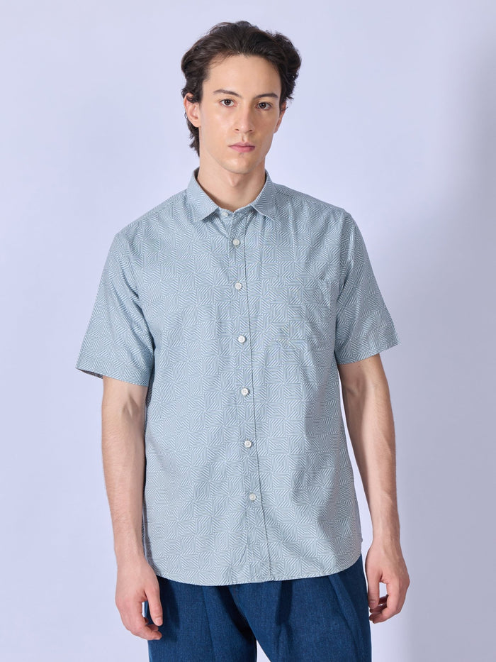 Vovomo - Half Sleeve Printed Shirt - Ocean Blue