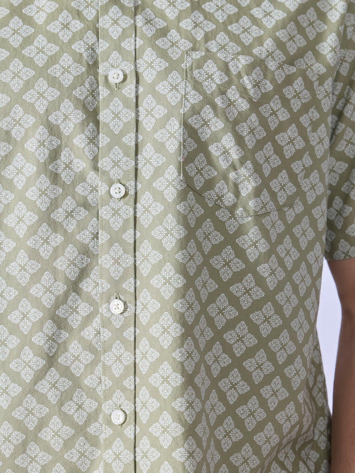 Vovomo - Half Sleeve Printed Shirt - Olive Green