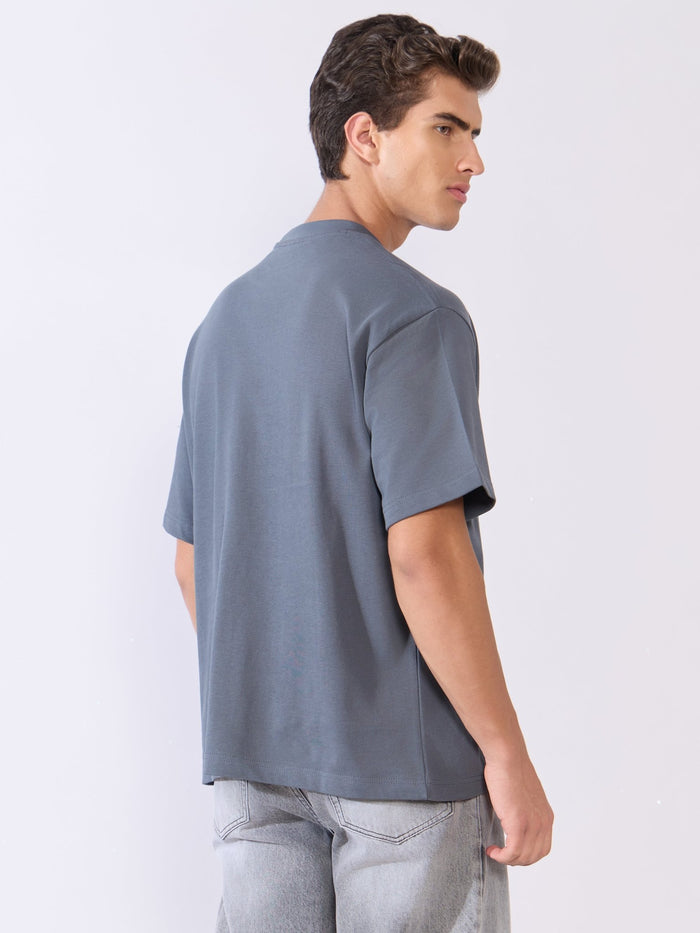 Men's Loose Fit Round Neck T-Shirt in dark grey