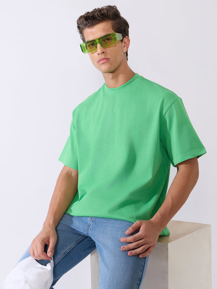 Men's Loose Fit Round Neck T-Shirt in green
