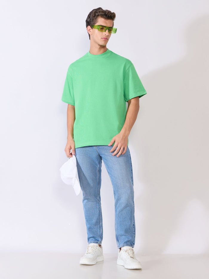 Men's Loose Fit Round Neck T-Shirt in green