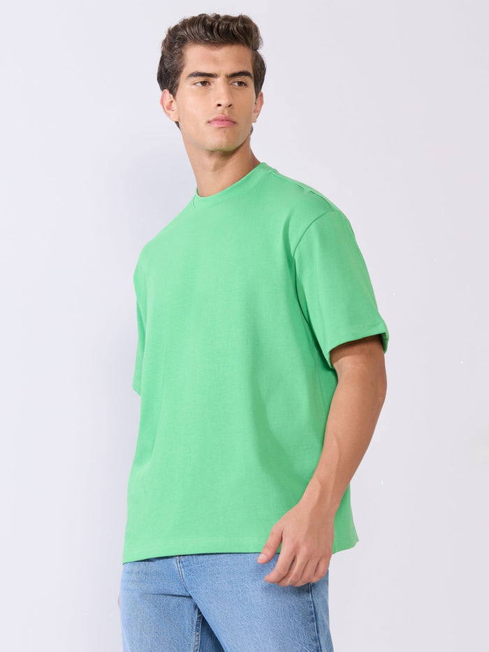 Men's Loose Fit Round Neck T-Shirt in green