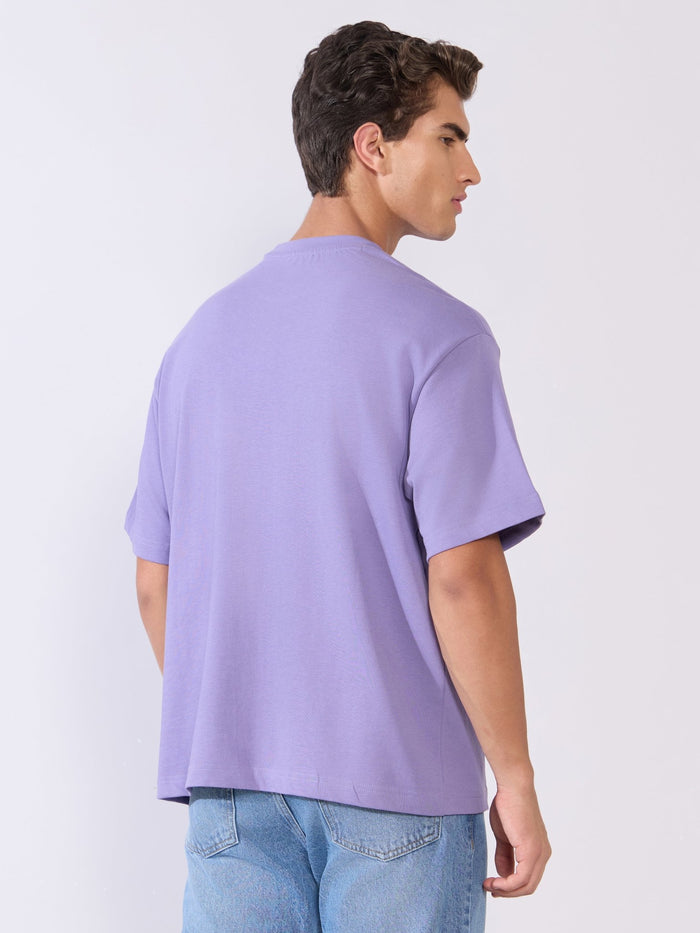 Men's Loose Fit Round Neck T-Shirt in lavender