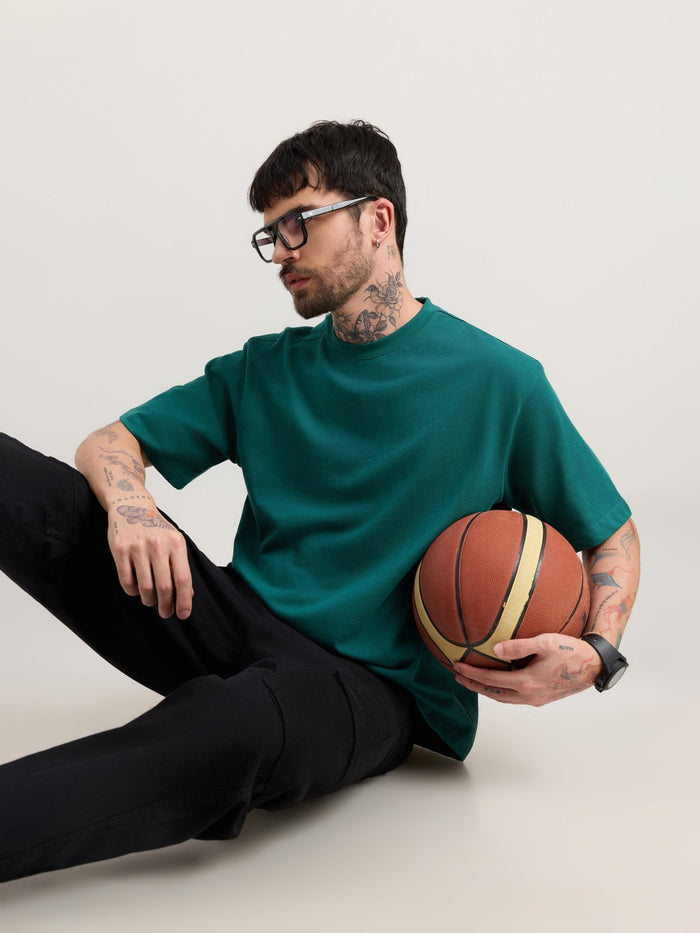 Vynora - Loose Fit  T-Shirt - Teal Green